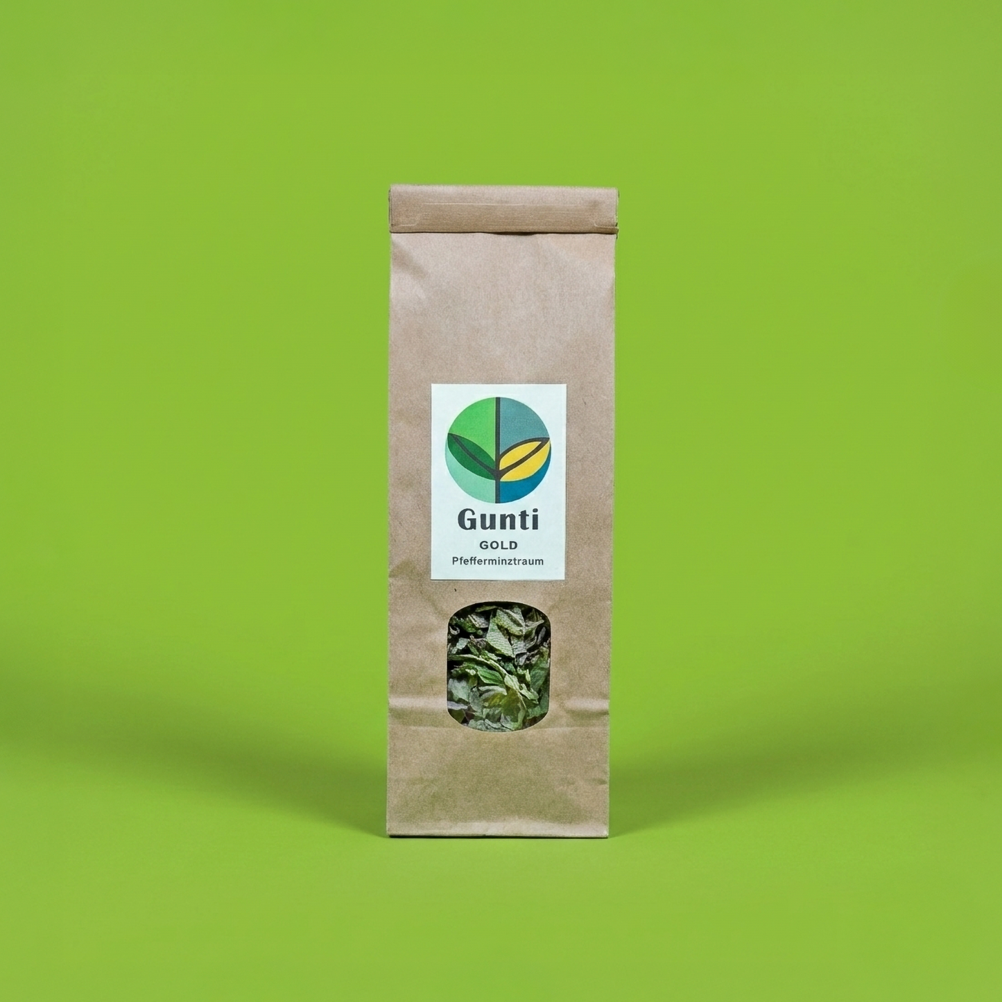 Pfefferminztraum Kräutertee von GuntiGold Frontansicht Verpackung