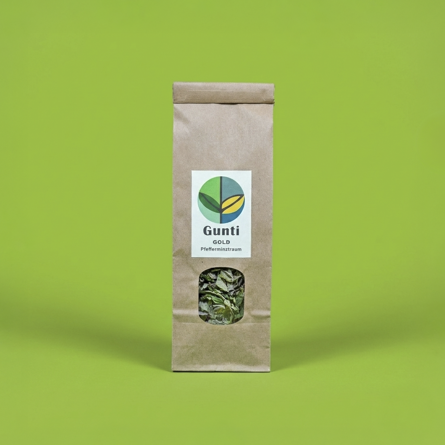Pfefferminztraum Kräutertee von GuntiGold Frontansicht Verpackung